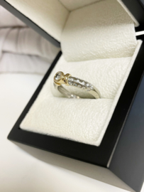 14 Karaat Bicolor Gouden Eclat Solitair Ring 0.50 ct Diamant  TW / VVS