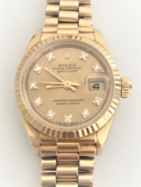 Rolex Oyster Perpetual Datejust Dames Polshorloge 18 K Goud - Diamant