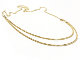 14 K Gouden Gourmet Schuif Collier Verstelbaar Tot 70 cm - 10 g