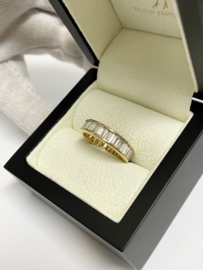 18 K Gouden Bandring ca 3 ct Baguette Geslepen Diamant G/H Loepzuiver