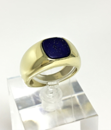Zware 14 K Gouden Heren Ring Lapis Lazuli (Afghanistan) - 11,1 g