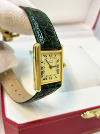 Must de Cartier Tank Midsize Quartz Ivory Roman Dial - Bahama Groen