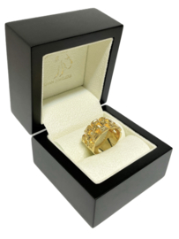 Brede 18 Karaat Gouden Schakel Ring - 6,7 g