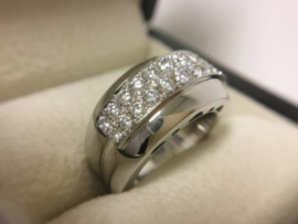 Zware 18 K Witgouden Bandring 1,0 crt Diamant Top Wesselton - 17 g