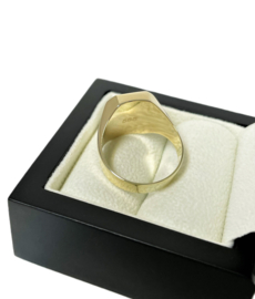 14 Karaat Gouden Heren Ring Model 8-Kant Deels Gematteerd - Mt 21