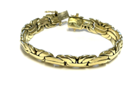 14 K Gouden Fantasie Schakel Armband - 19 cm / 28,73 g