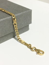 14 K Gouden Gourmet Infinity Schakel Armband - 22 cm