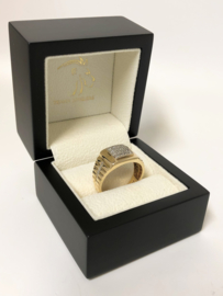 14 K Gouden Heren Rolex Ring 0.16 crt Briljantgeslepen Diamant G/VSI