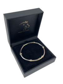 14 Karaat Tricolor Gouden Schakel Armband Holle Buis - 18.5 cm / 14.4 g