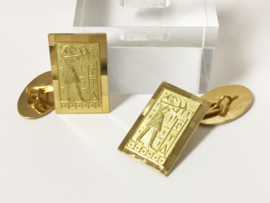 Antieke 18 K Gouden Manchet Knopen - Egyptisch Tafereel