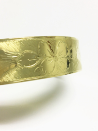 Brede 14 K Gouden Gravé Slaven Armband / Bangle (bewerkt) - 34,07 g