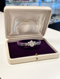Antiek Witgouden Baume en Mercier Dames Polshorloge - ca 0.15 ct Diamant