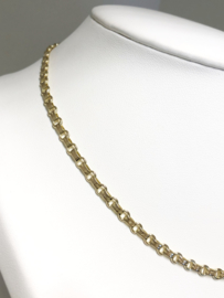 Antiek Vintage 14 K Gouden Gravé Collier 42,5 cm / 11,34 g / 4,3 mm