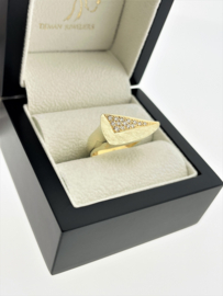Charisma 14 Karaat Massief Gouden Design Ring 0.19 ct Briljant Geslepen Diamant