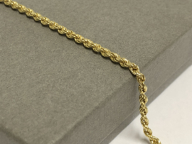 14 K Gouden Koord Armband - 19 cm