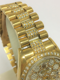 18 K Gouden Rolex President Day Date Ref. 18078 - DIAMANT / 145,7 g - Heren Polshorloge