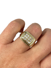 14 Karaat Gouden Heren Ring 0.35 ct Briljant Geslepen Diamant H / SI