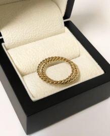 Set  14 K Gouden Bijzet Ringen - Kabel / Mt 18