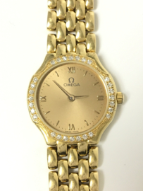 Omega 18 K Massief Gouden Dames Polshorloge Lady Diamond - 1989
