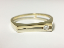 Rensini Bicolor Gouden Design Ring 0.05 crt Briljantgeslepen Diamant TW