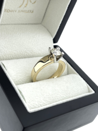 Massief Gouden Solitair Ring 1.02 ct Briljant Geslepen Natuurlijk Diamant VS2/N-O Incl Gem Report Netherlands Gem Laboratory