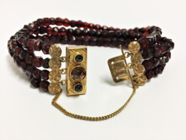 4- Rijig Antiek 14 K Gouden Granaten Armband