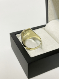 14 K Massief Gouden Heren Zegelring Onyx Model 8-Kant