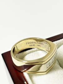 Harr & Jacobs 14 K Bicolor Gouden Heren Ring 0.65 ct Diamant G/VVS-VS