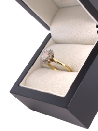 18 Karaat Gouden Entourage Opaal Ring 0.20 ct Diamant