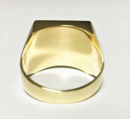 Grove 14 K Gouden Onyx Zegelring (bewerkt)