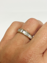 18 K Gouden Bandring ca 3 ct Baguette Geslepen Diamant G/H Loepzuiver