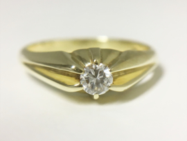 14 K Gouden Solitair Ring 0.20 crt Briljantgeslepen Diamant H/VVS1