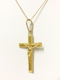 14 K Gouden Hanger - Kruis met Jezus Figuur 3,2 cm