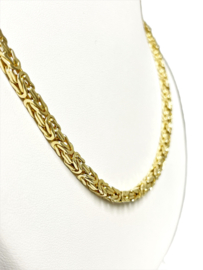 14 K Massief Gouden Koningsketting Byzantijns - 60 cm / 65 g / 4 mm