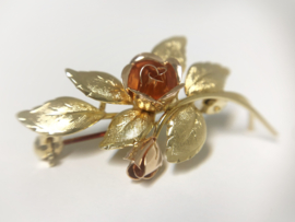 Theodor Klotz Design - 14 K Gouden Broche Roos / 4 cm