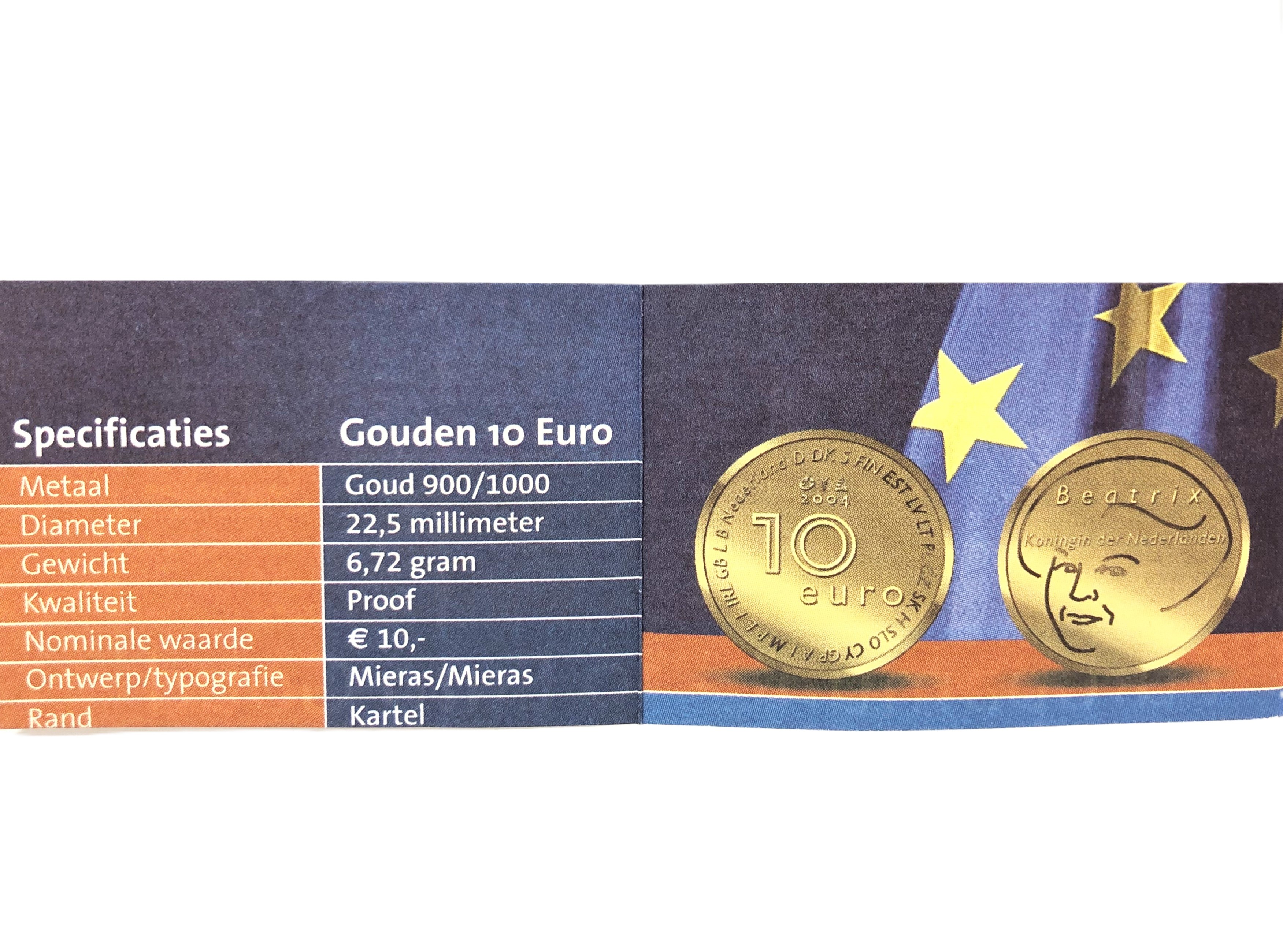 De Gouden Europa Munt - 10 Euro Goud Proof / In Cassette met Certificaat