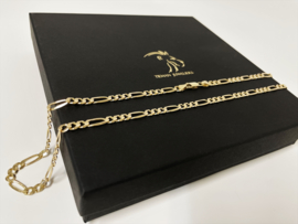 14 K Gouden Figaro Schakel Ketting - 55 cm / 15,14 g