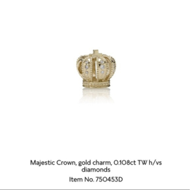 PANDORA 750453D Majestic Crown 14 K Gouden Charm Bedel Diamant - Retired