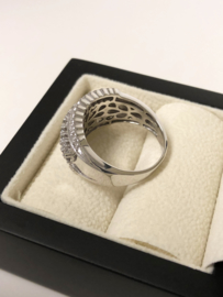 14 K Witgouden Bandring ca 0.60 crt Briljantgeslepen Diamant - 8,8 g