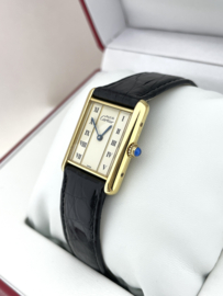 Must de Cartier Tank Large Quartz 590005 Ivory Roman Dial Unisex Polshorloge - Garantie