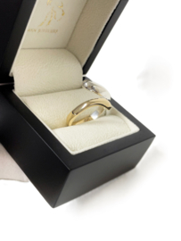 14 Karaat Bicolor Massief Gouden Slagring - 7,5 g / Mt 19
