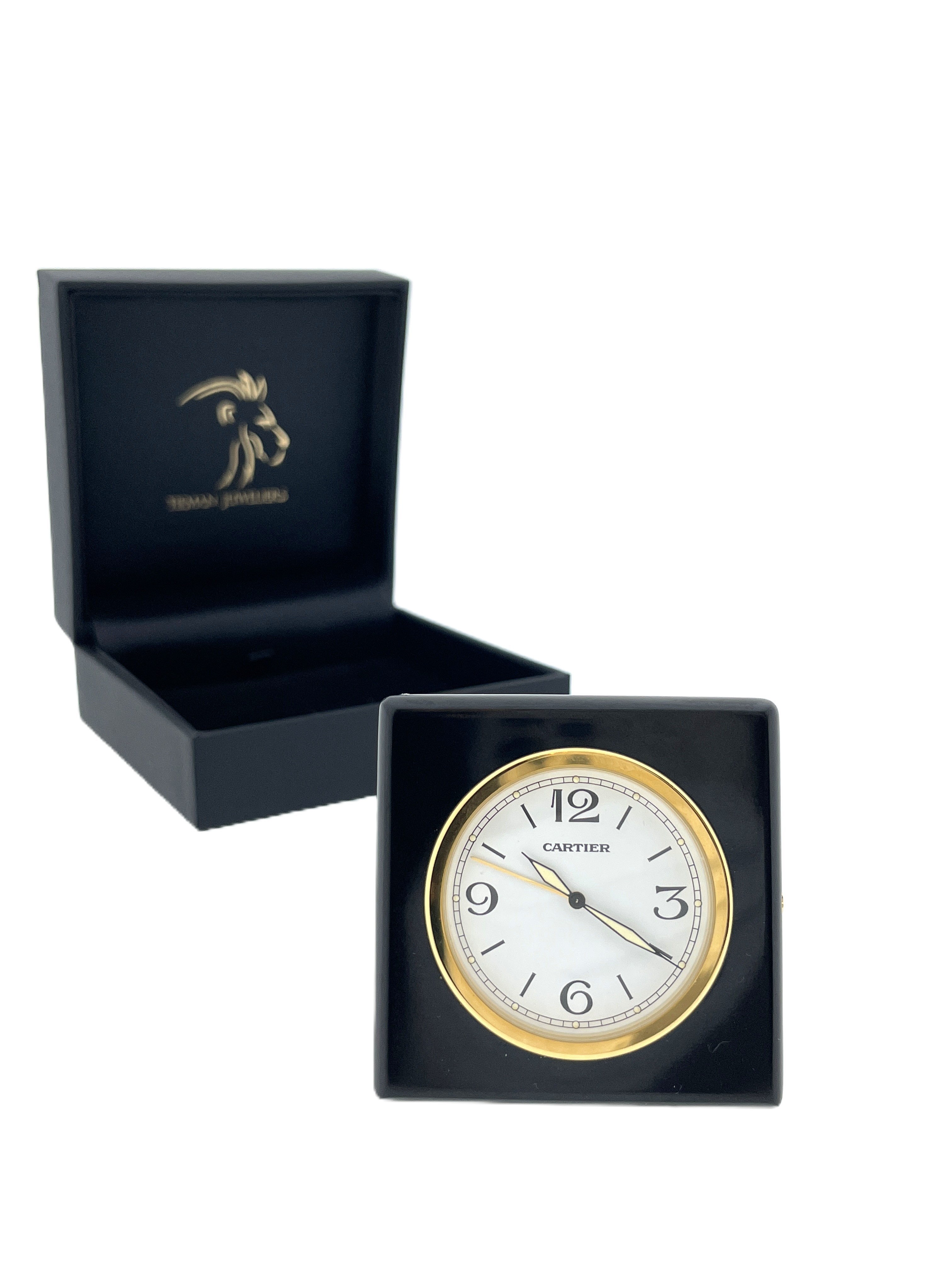 Vintage Cartier Pasha Travel Alarm Clock Ref/ 0251 Reiswekker Lederen Foudraal