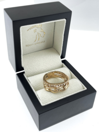 Just Jewels Calista 18 Karaat Rosé Gouden Gourmet / Tennis Schakel Ring 0.47 ct Briljant Geslepen Diamant