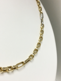 14 K Bicolor Gouden Anker Collier - 56 cm