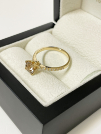 14 K Gouden Ring 1.27 crt Briljant Geslepen Diamant Incl AIG Diamant Certificaat