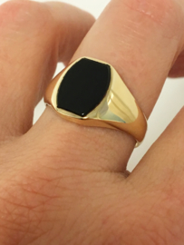 14 K Gouden Zegelring Onyx
