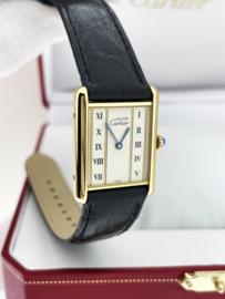 Must de Cartier Tank Large Quartz 590005 Ivory Roman Dial Unisex Polshorloge - Garantie