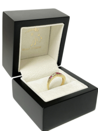 14 K Gouden Slagring 0.20 ct Diamant / 0.20 ct Robijn - Mt 16.75