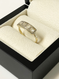 Antiek 18 K Gouden Ring Roosgeslepen Diamant - 0.20 crt