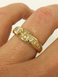 18 K Gouden Fantasie Ring 0.45 crt Briljantgeslepen Diamant